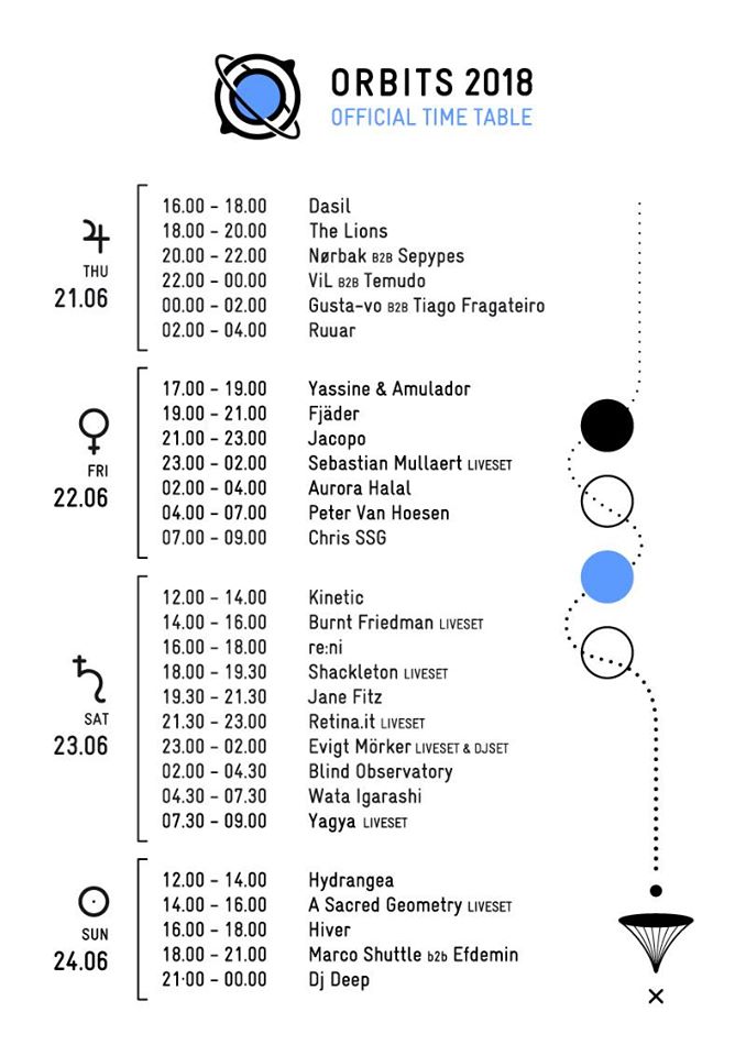 Official festival timetable.